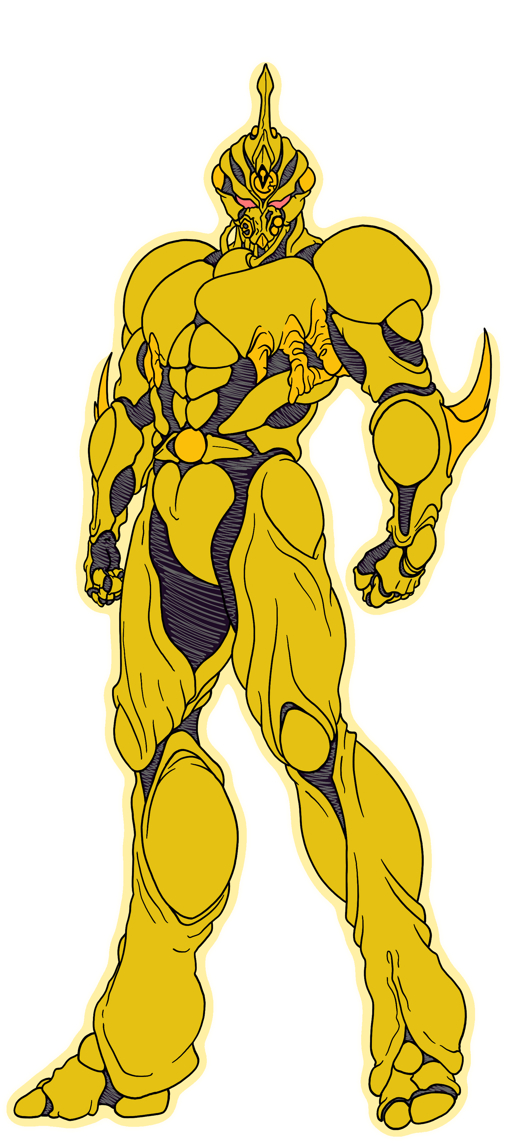 Guyver 2 is a mustard yellow color.