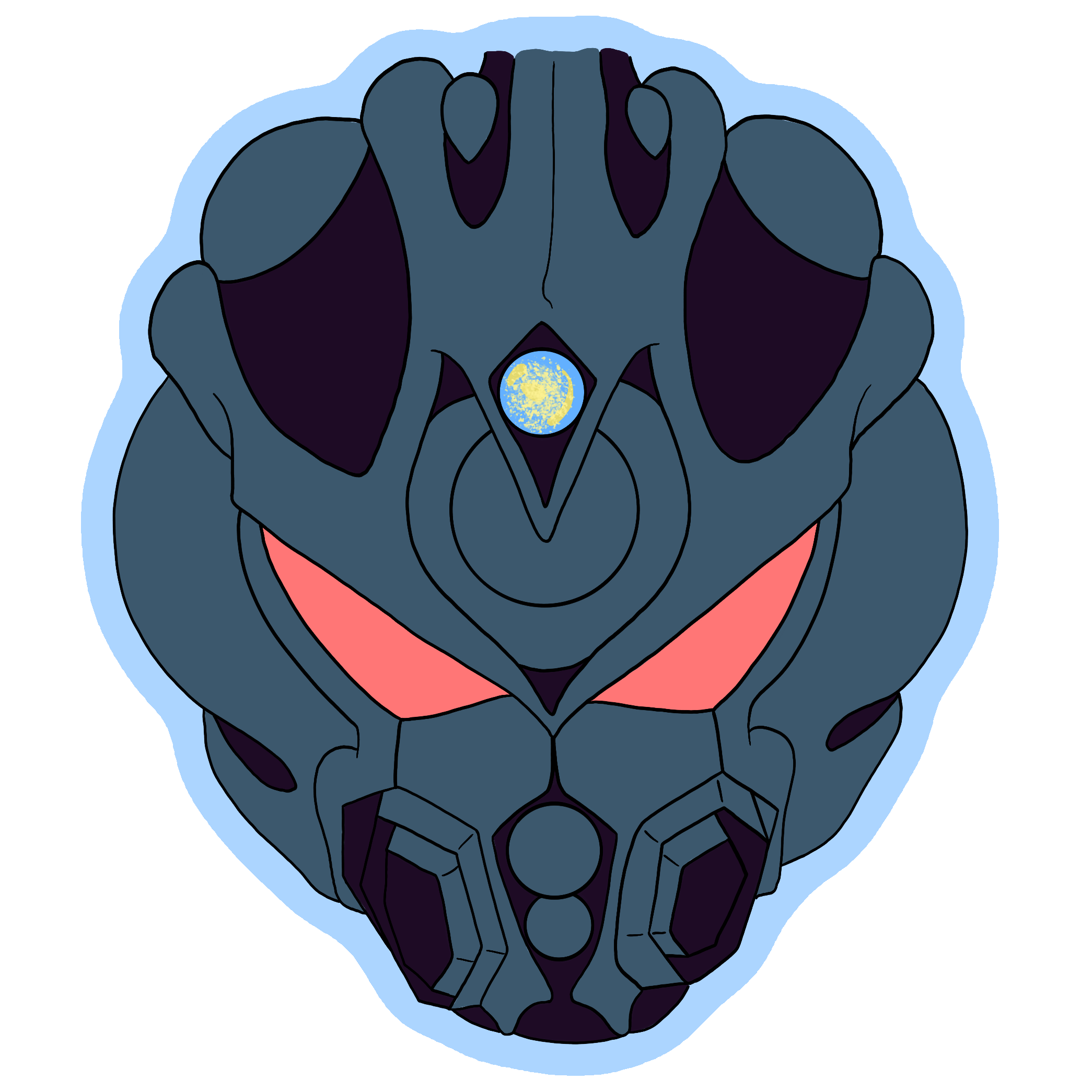 Highlighting the Head Beam located on the forhead above the Control Medal.