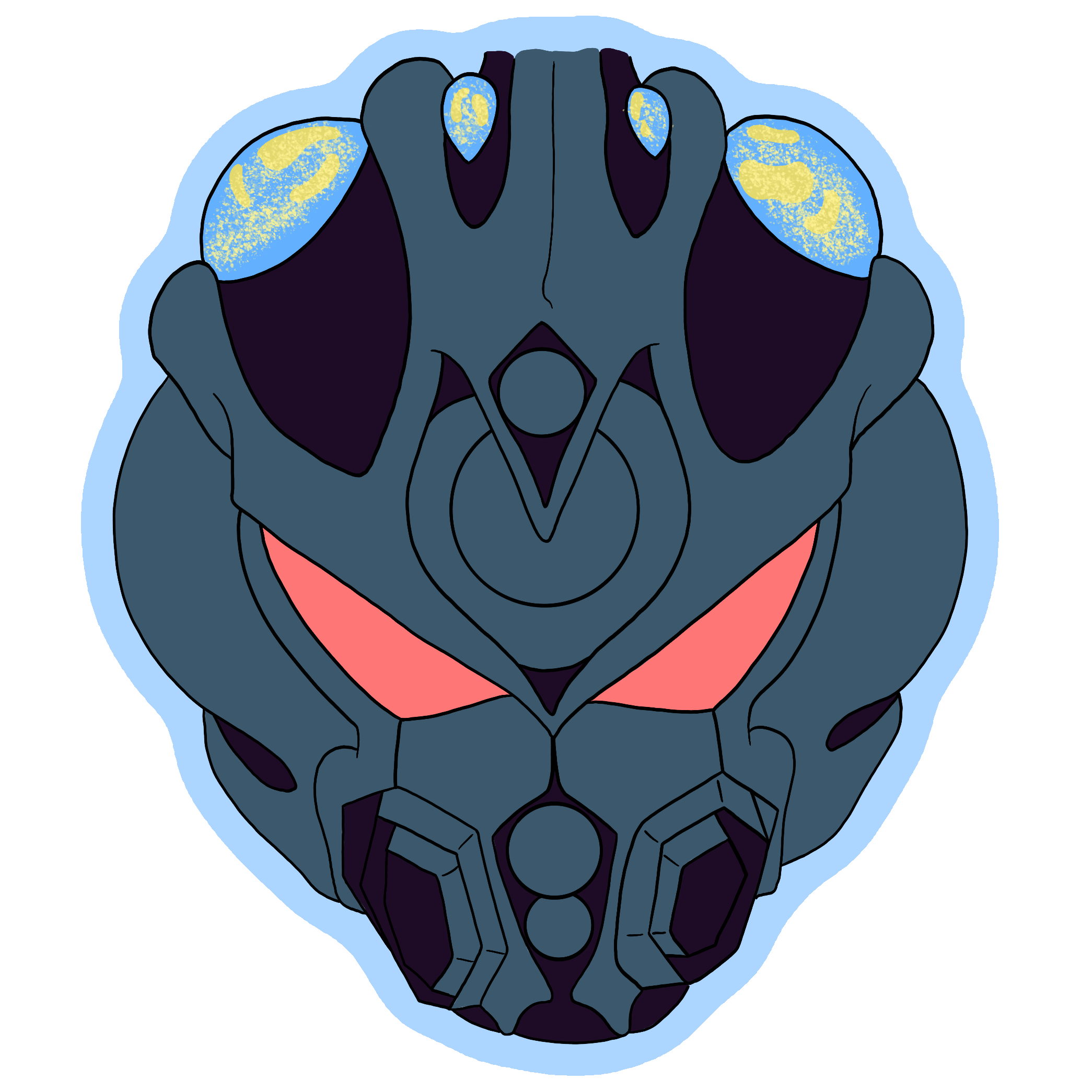 Highlighting the Head Sensors located on the top of the guyvers head.