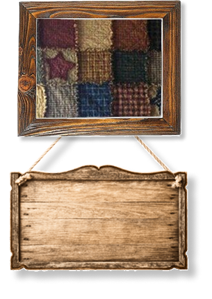 A close up of a hand sewn quilt in a wooden frame.